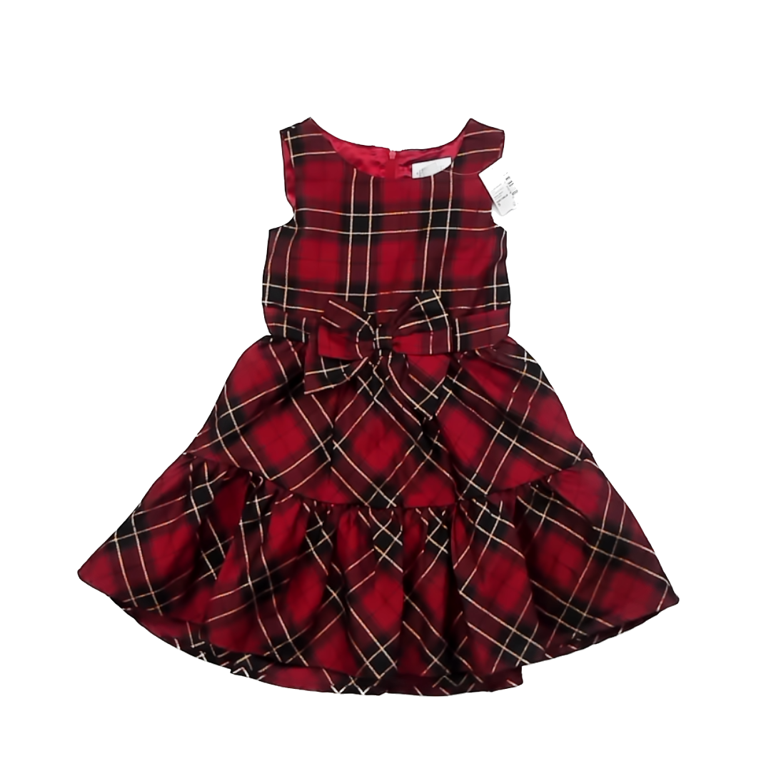 Children's Place Girls Red Plaid Special Occasion Dress Size: 5T Red Plaid