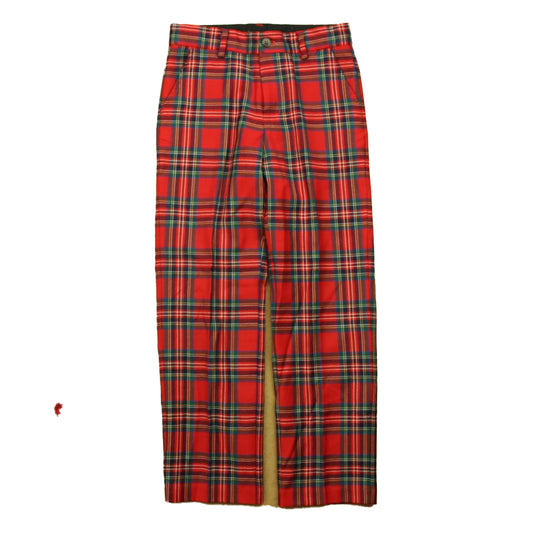 Janie and Jack Boys Red Plaid Pants Size: 8 Years