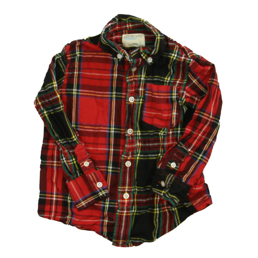 Crewcuts Boys Red Plaid Button Down Long Sleeve Size: 2T