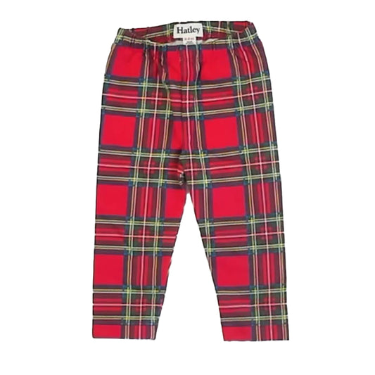 Hatley Girls Red Plaid Leggings Size: 6-9 Months Red Plaid