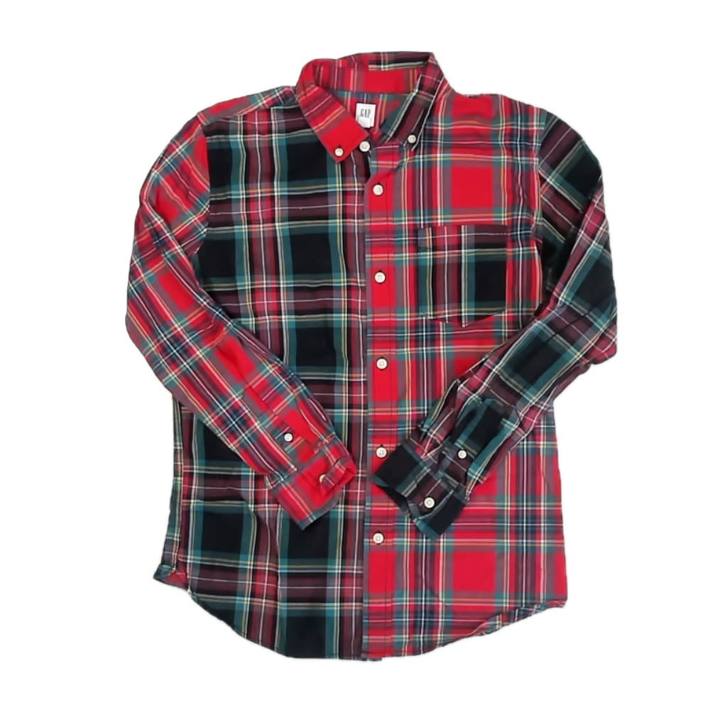 Gap Boys Red Plaid Button Down Long Sleeve Size: 14-16 Years Red Plaid
