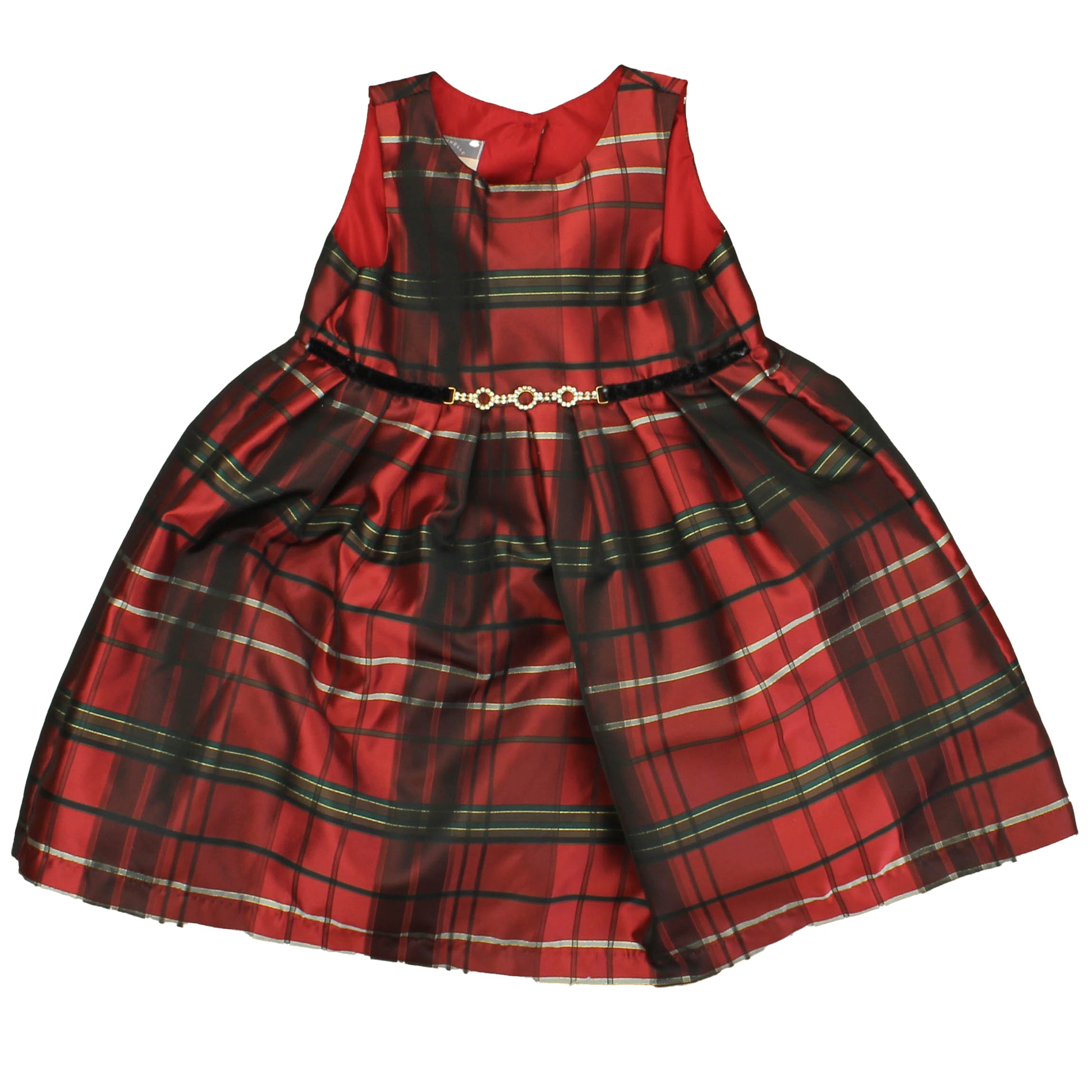 Pippa & Julie Girls Red | Plaid Special Occasion Dress Size: 2T Red | Plaid