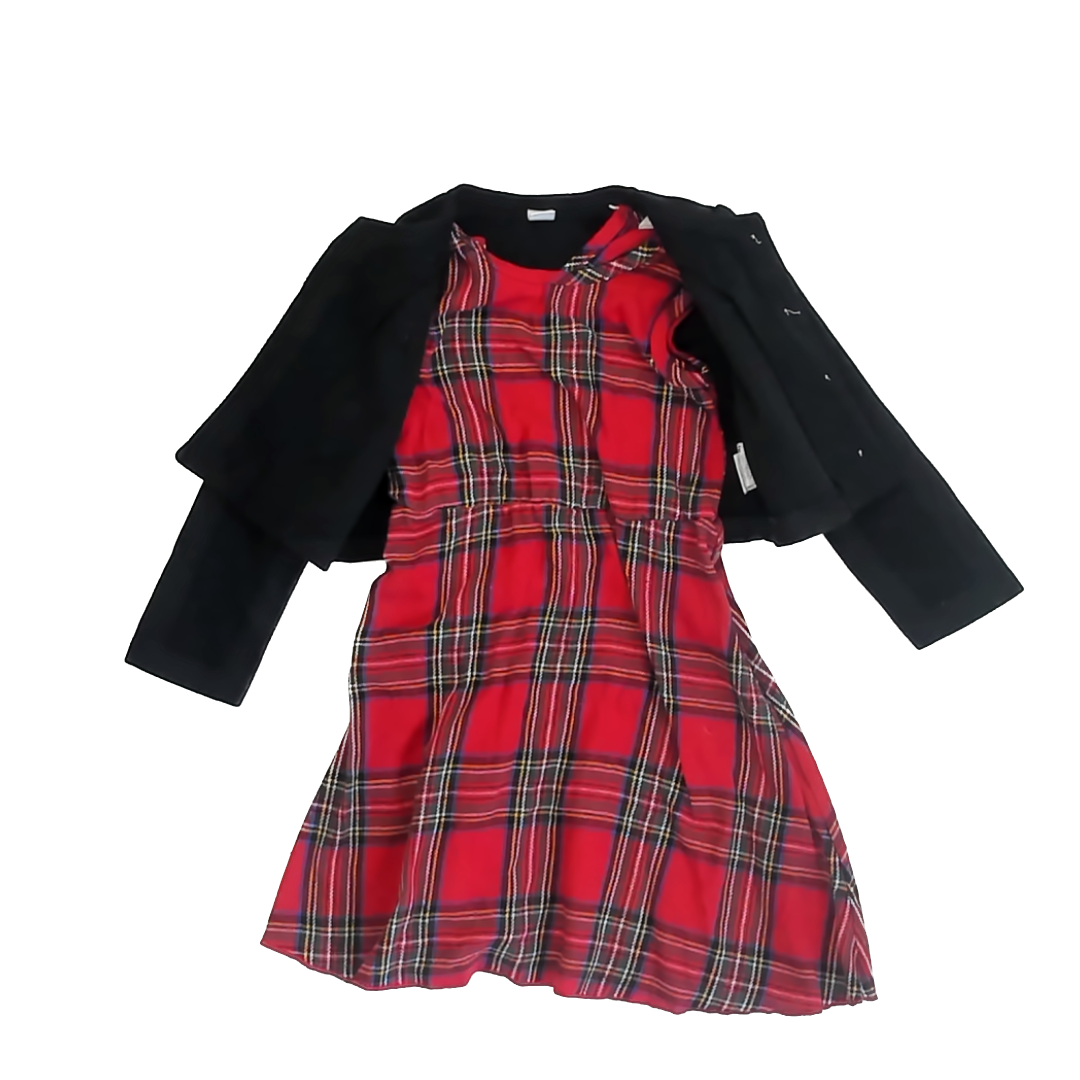Shein Girls Red Plaid Dress Size: 5T Red Plaid