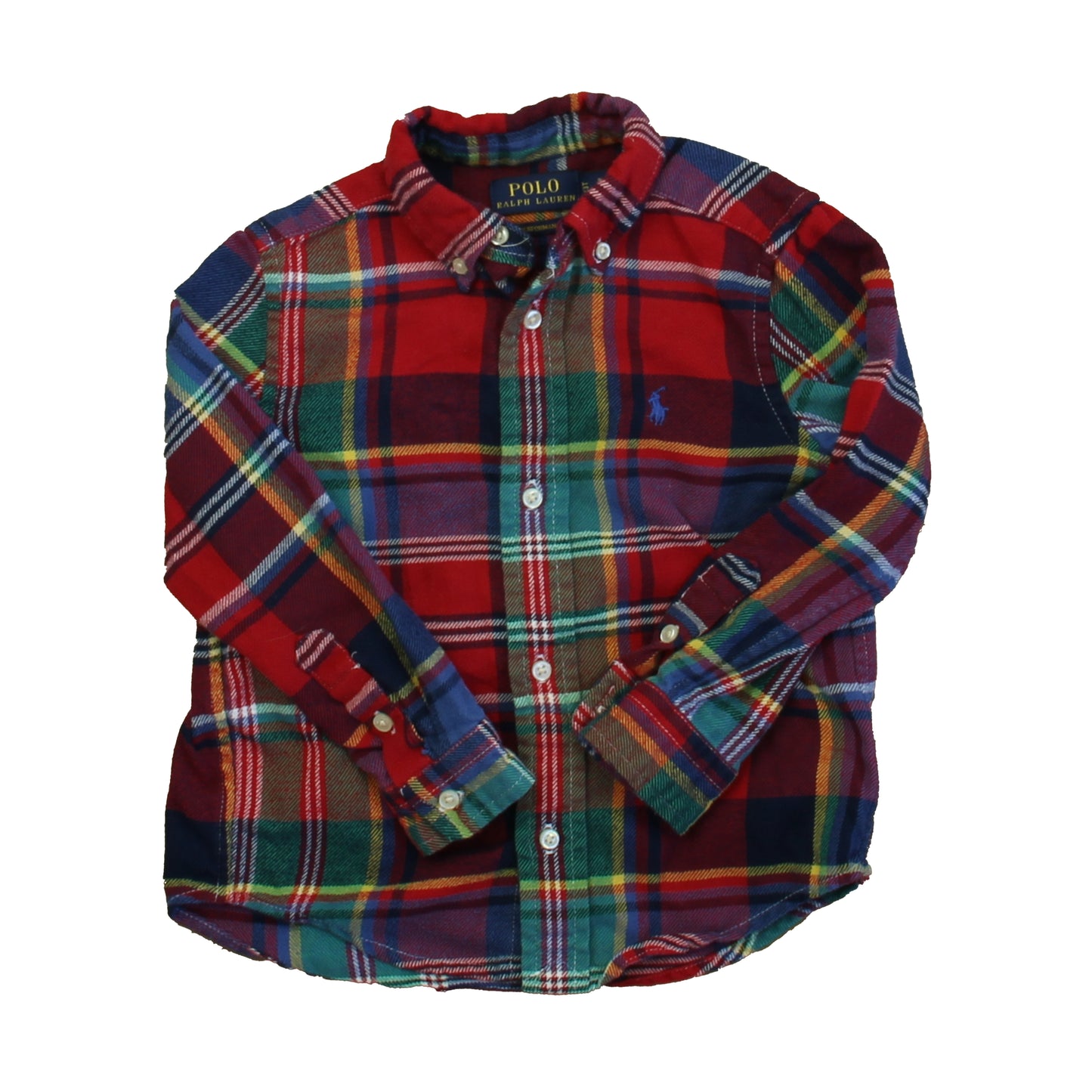 Ralph Lauren Boys Red Plaid Button Down Long Sleeve Size: 3T