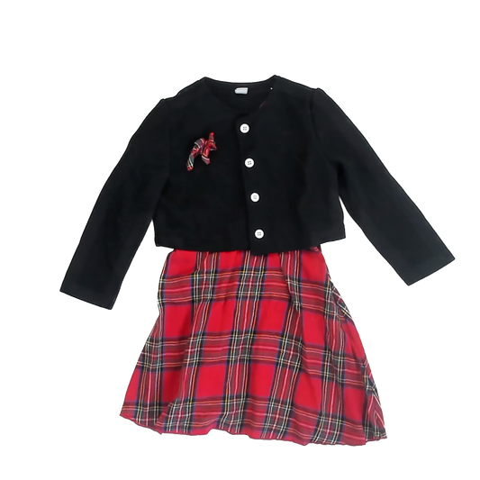 Shein Girls Red Plaid Dress Size: 5T Red Plaid