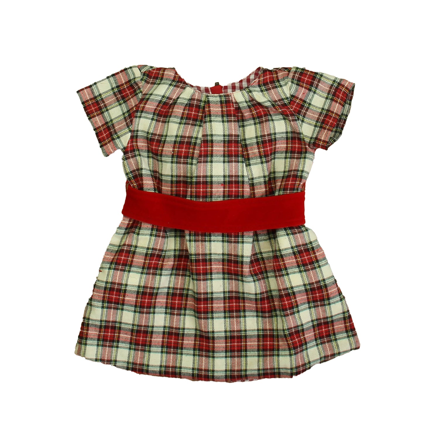 Petit Peony Girls Red Plaid Dress Size: 2T Red Plaid