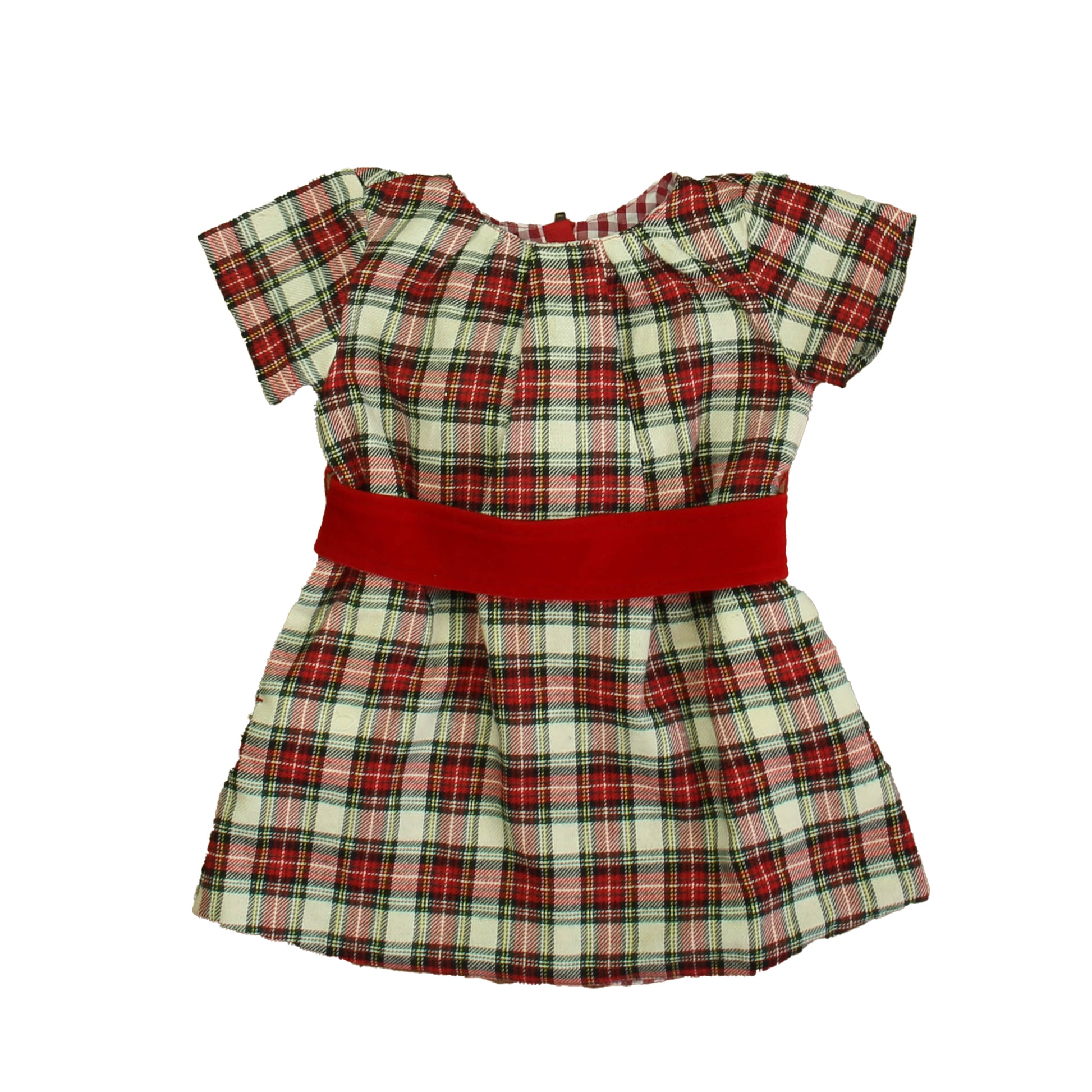 Petit Peony Girls Red Plaid Dress Size: 2T Red Plaid