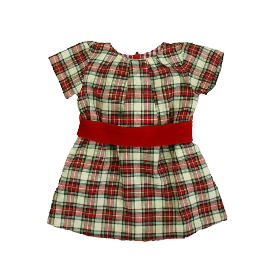 Petit Peony Girls Red Plaid Dress Size: 2T Red Plaid