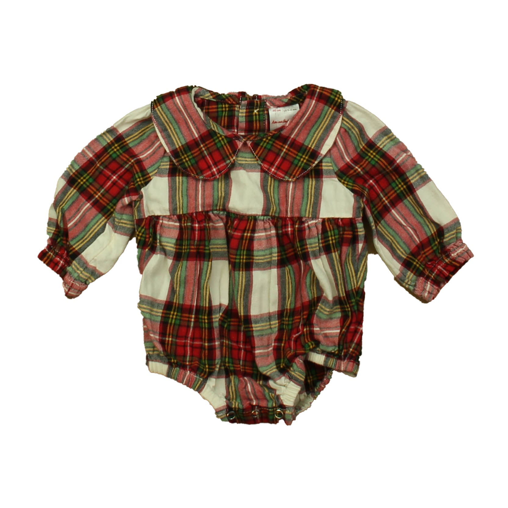 Hanna Andersson Girls Red Plaid Onesie Size: 3-6 Months Red Plaid