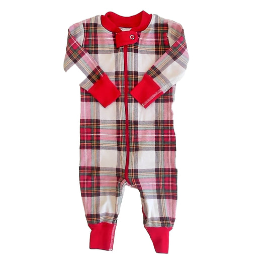 Hanna Andersson Unisex Red Plaid 1-piece Non-footed Pajamas Size: 3-6 Months Red Plaid