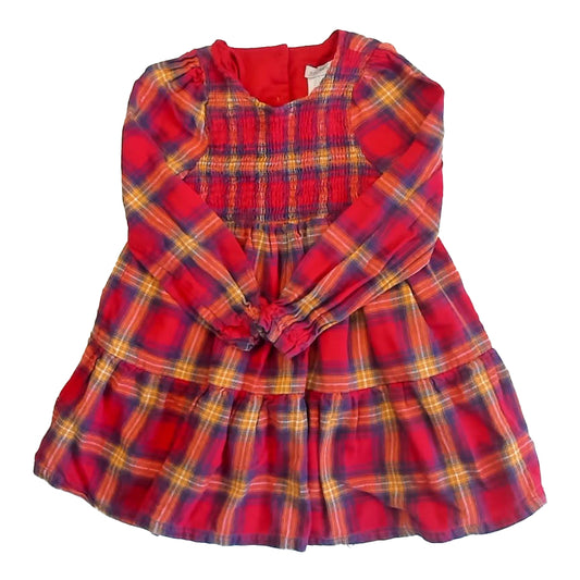 Tahari Girls Red Plaid Dress Size: 5T Red Plaid