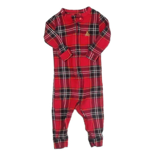 Gap Boys Red Plaid 1-piece footed Pajamas Size: 3-6 Months Red Plaid