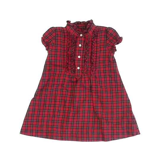 Ralph Lauren Girls Red Plaid Dress Size: 3-6 Months Red Plaid