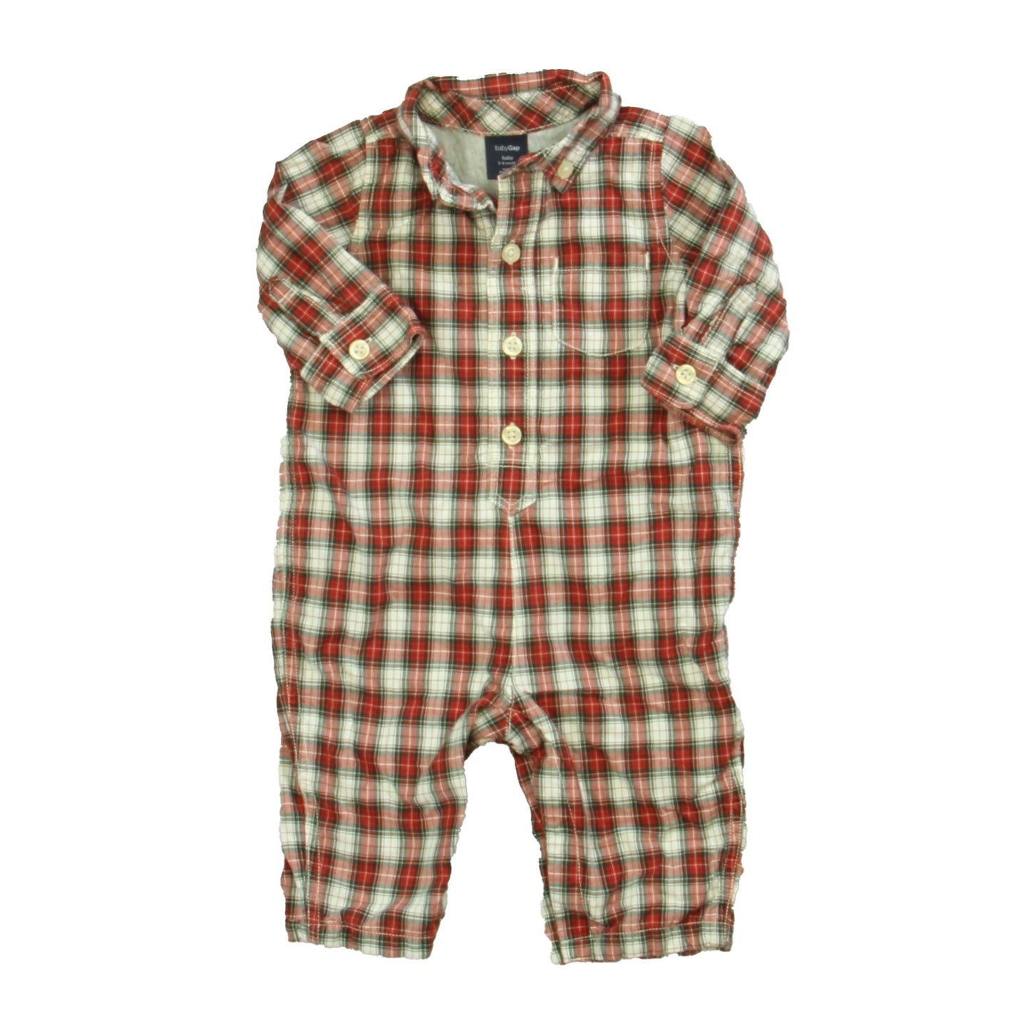Gap Boys Red Plaid Long Sleeve Outfit Size: 3-6 Months Red Plaid