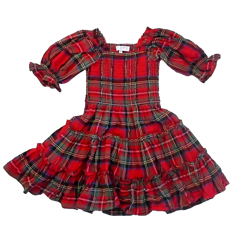 Ivy City Girls Red Plaid Dress Size: 3T Red Plaid
