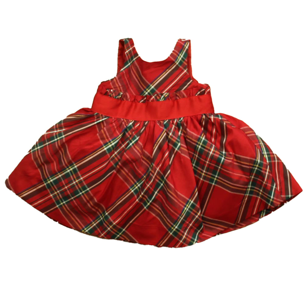 Janie and Jack Girls Red Plaid Dress Size: 3-6 Months Red Plaid
