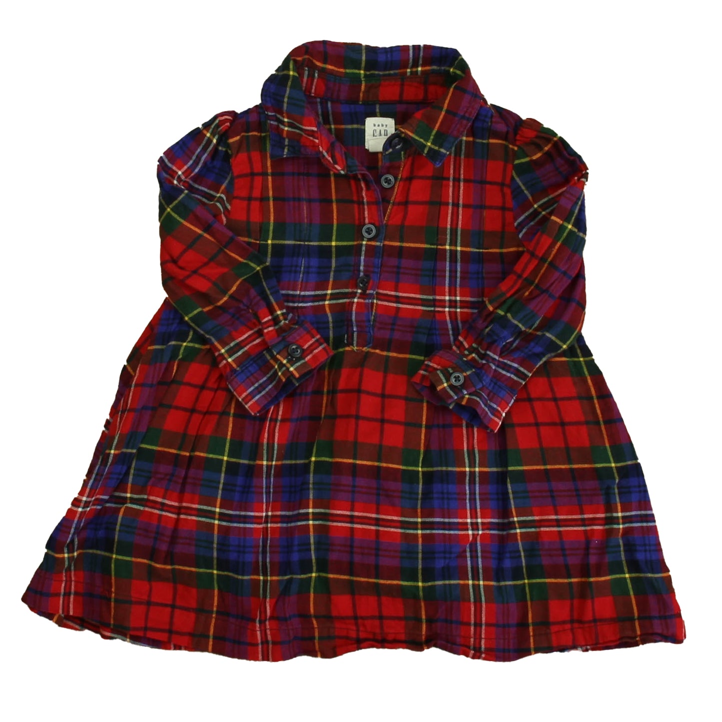 Gap Girls Red Plaid Dress Size: 18-24 Months Red Plaid