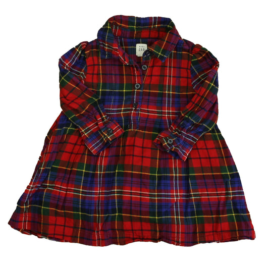 Gap Girls Red Plaid Dress Size: 18-24 Months Red Plaid
