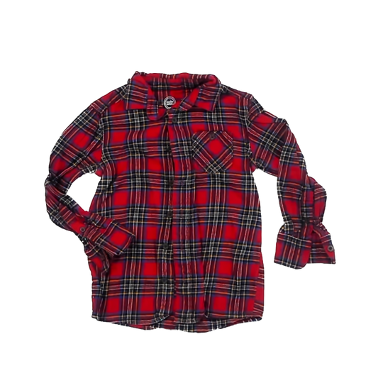 Wonder Nation Girls Red Plaid Dress Size: XS (4-5T) Red Plaid