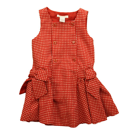 Janie and Jack Girls Red Polka Dots Dress Size: 2T Red Polka Dots