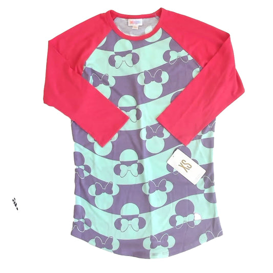 LuluRoe Girls Red | Purple MInnie Long Sleeve Shirt Size: Junior XS Red | Purple MInnie