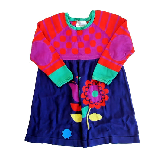 Hanna Andersson Girls Red | Purple Sweater Dress Size: 3T Red | Purple