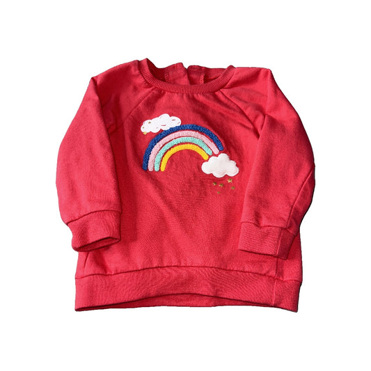 Little Me Girls Red | Rainbow Sweatshirt Size: 18 months Red | Rainbow