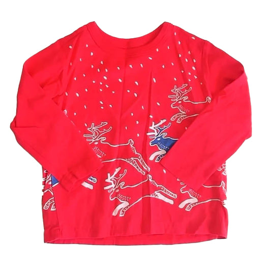 Tea Boys Red Reindeer Long Sleeve T-Shirt Size: 9-12 Months Red Reindeer