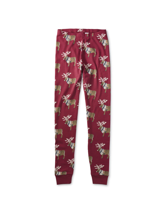 Tea Collection Unisex Red Reindeers Pajamas Size: Adult XS Red Reindeers