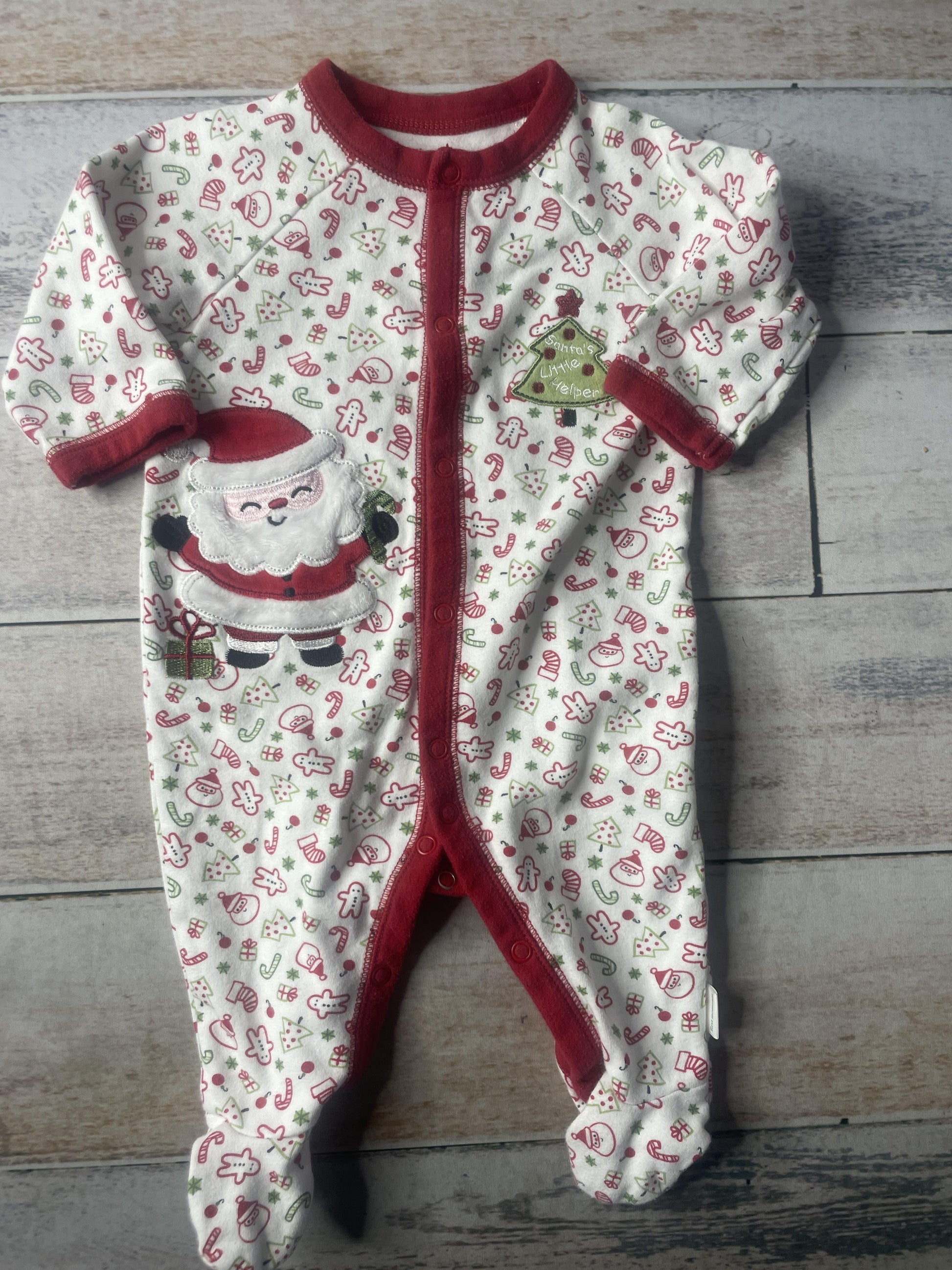 first moments Unisex Red | Santa Pajamas Size: 3-6 months Red | Santa