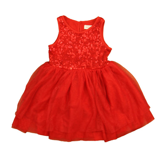 Cat & Jack Girls Red Sequins Special Occasion Dress Size: 2T Red Sequins