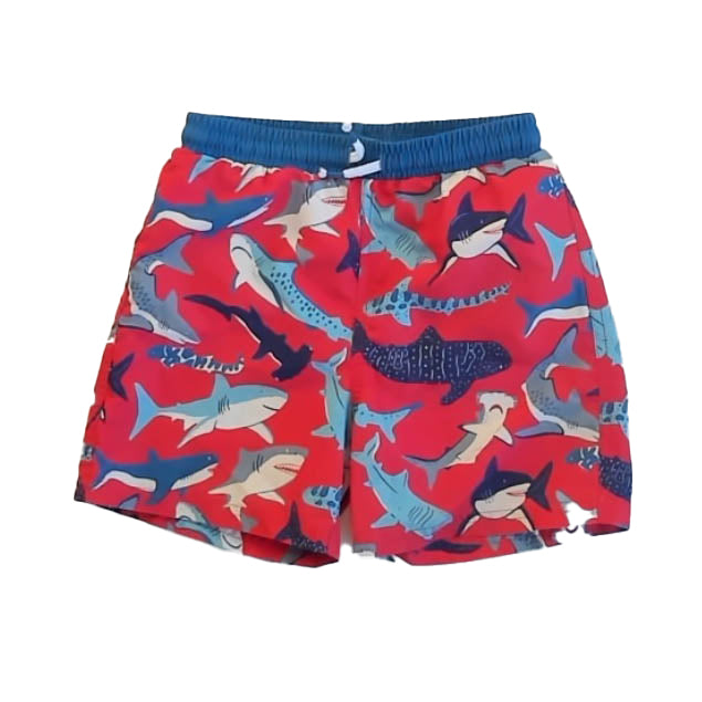Boden Boys Red Sharks Trunks Size: 5-6 Years Red Sharks