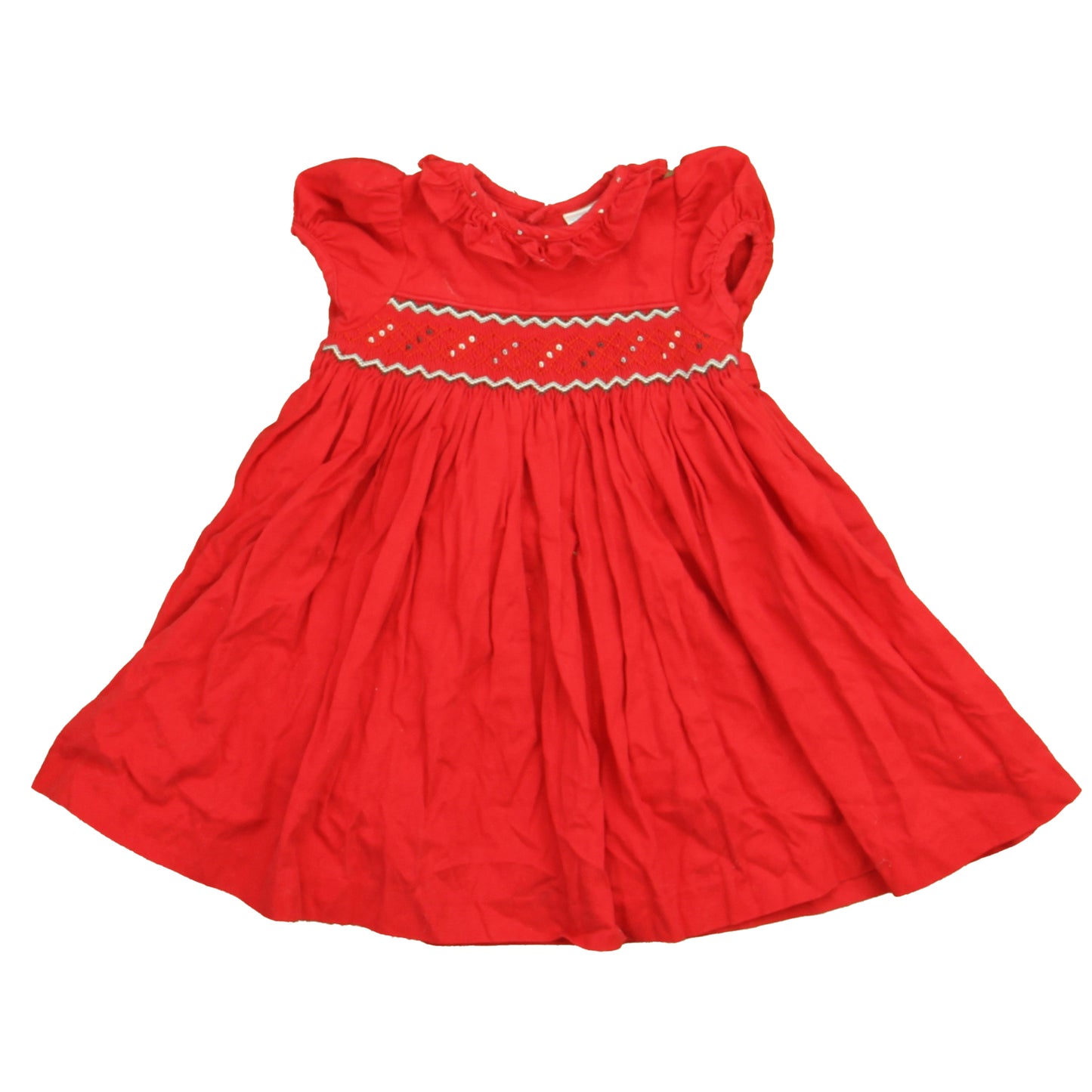 Edgehill Collection Girls Red Smocked Dress Size: 12 Months