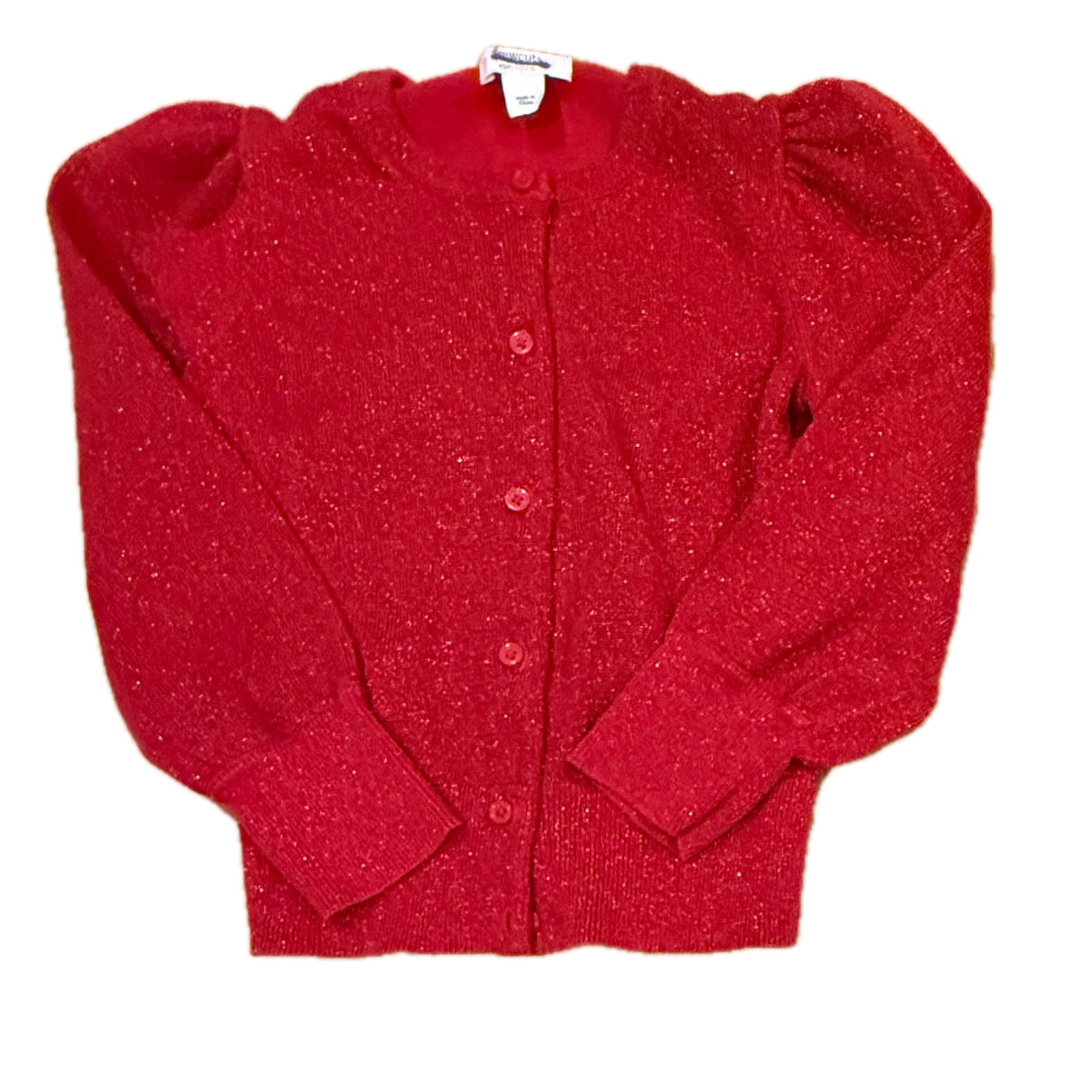 Crewcuts Girls Red Sparkle Cardigan Size: 4-5T Red Sparkle