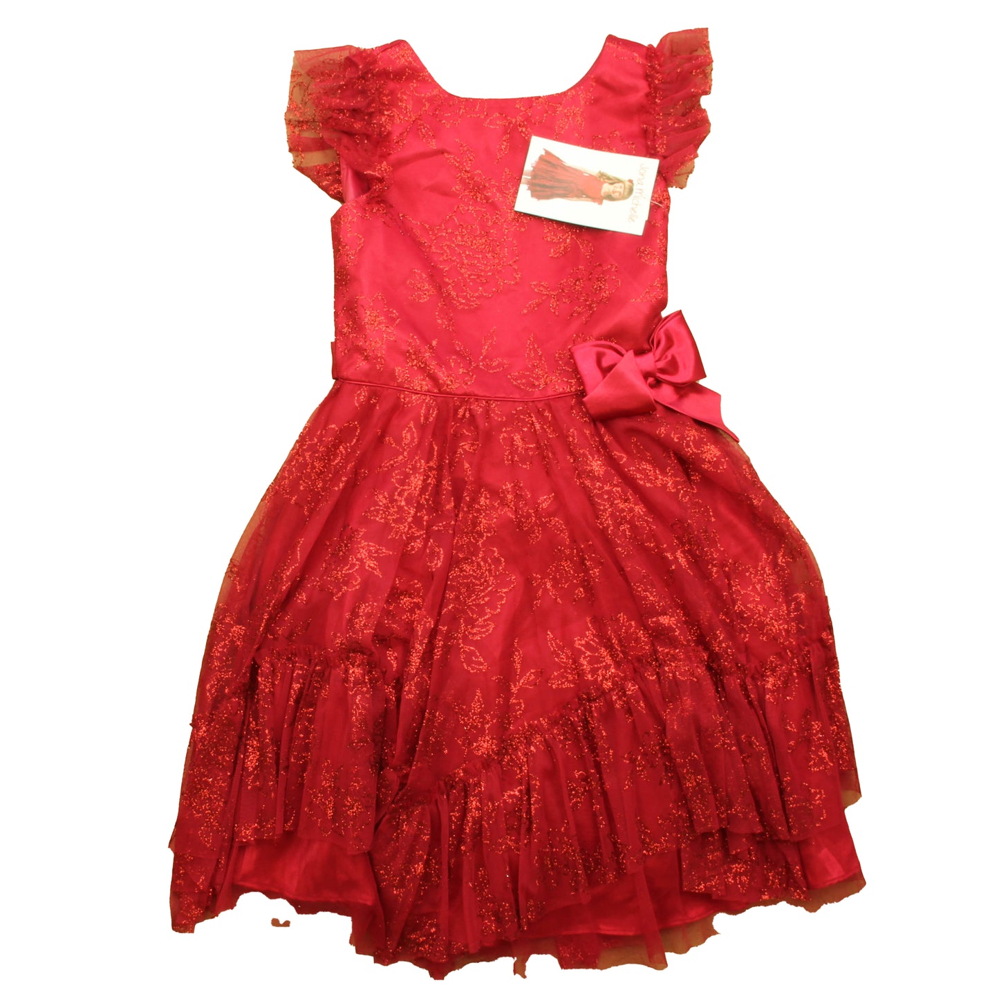 Jona Michelle Girls Red Sparkle Special Occasion Dress Size: 12 Years Red Sparkle
