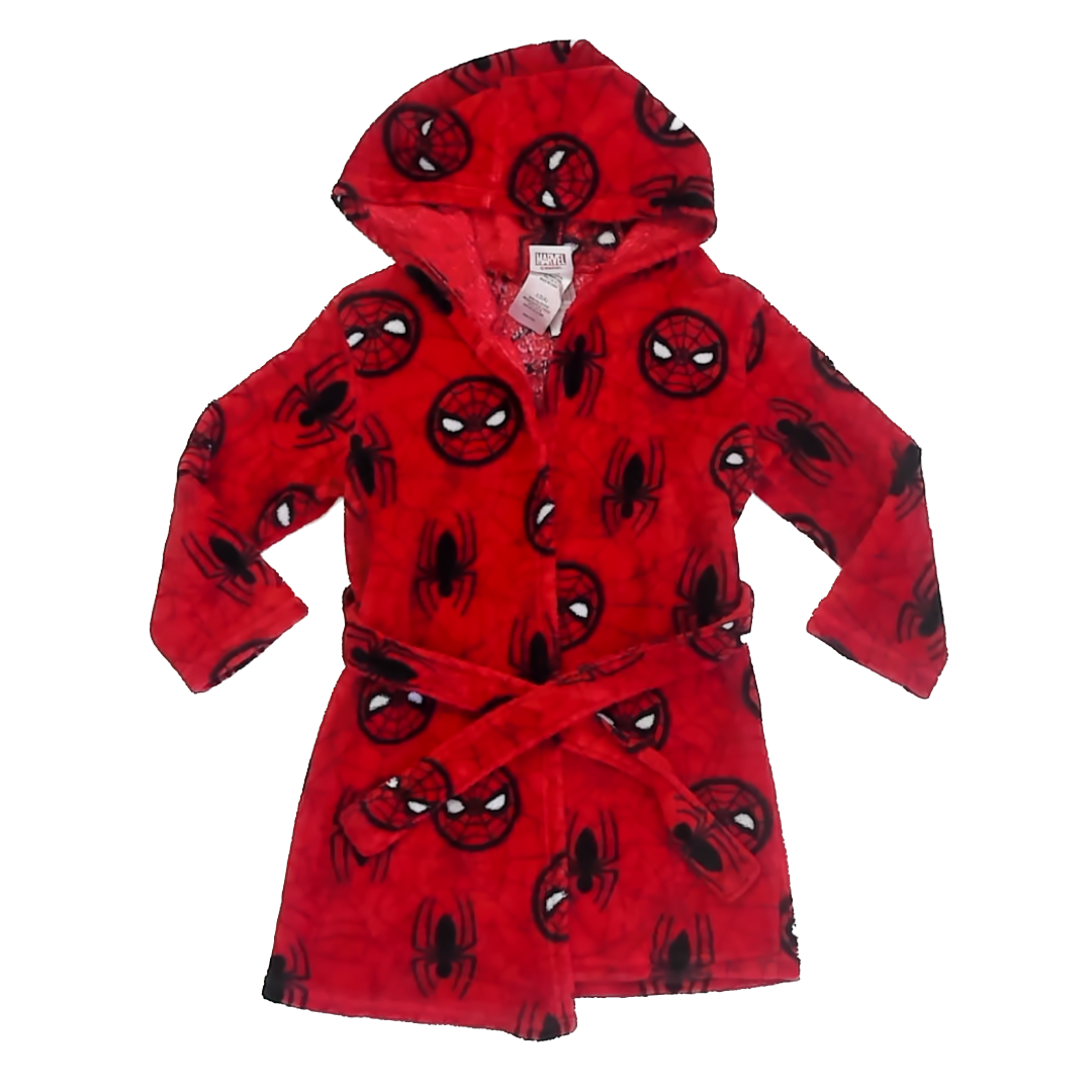 Marvel Boys Red Spiderman Bathrobe Size: 4T Red Spiderman