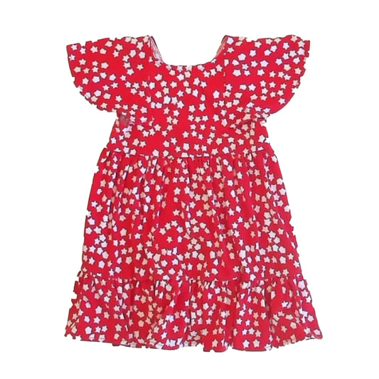 Cat & Jack Girls Red Stars Dress Size: 3T Red Stars