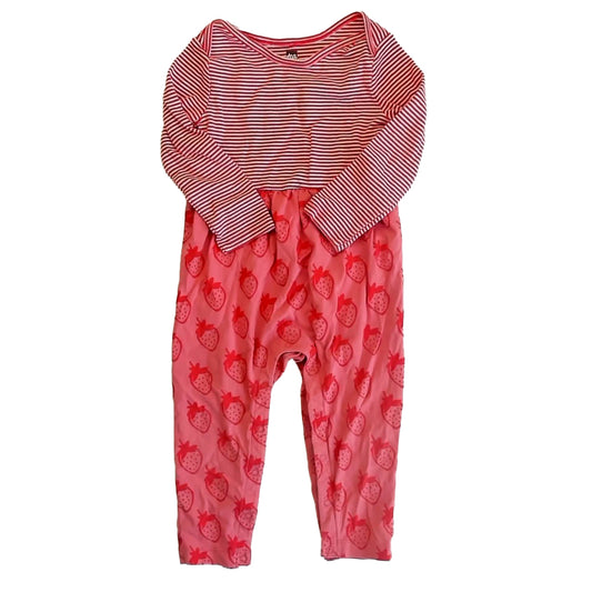 Tea Collection Girls Red Strawberries Long Sleeve Outfit Size: 18-24 Months Red Strawberries