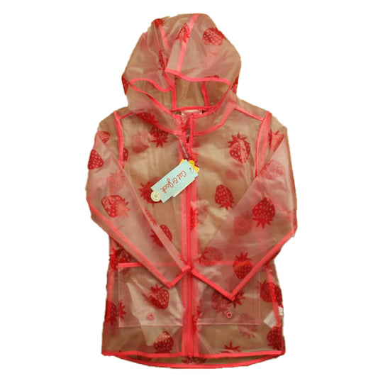 Cat & Jack Girls Red Strawberries Rain Coat Size: 5T