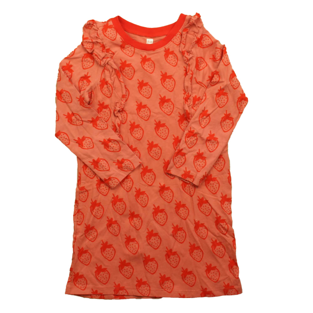 Tea Girls Red Strawberry Dress Size: 6 Years Red Strawberry