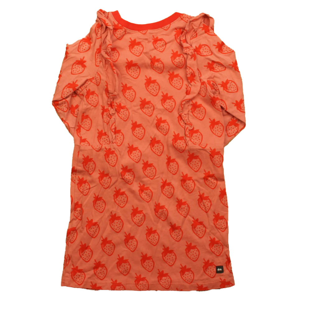 Tea Girls Red Strawberry Dress Size: 6 Years Red Strawberry