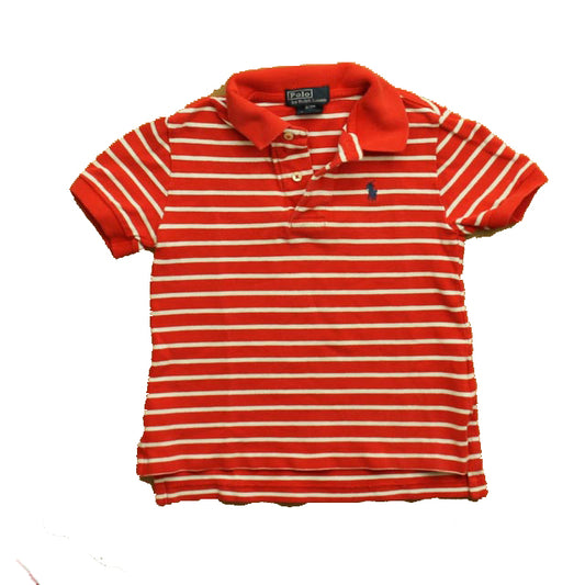 Ralph Lauren Boys Red Stripe Polo Shirt Size: 3T Red Stripe