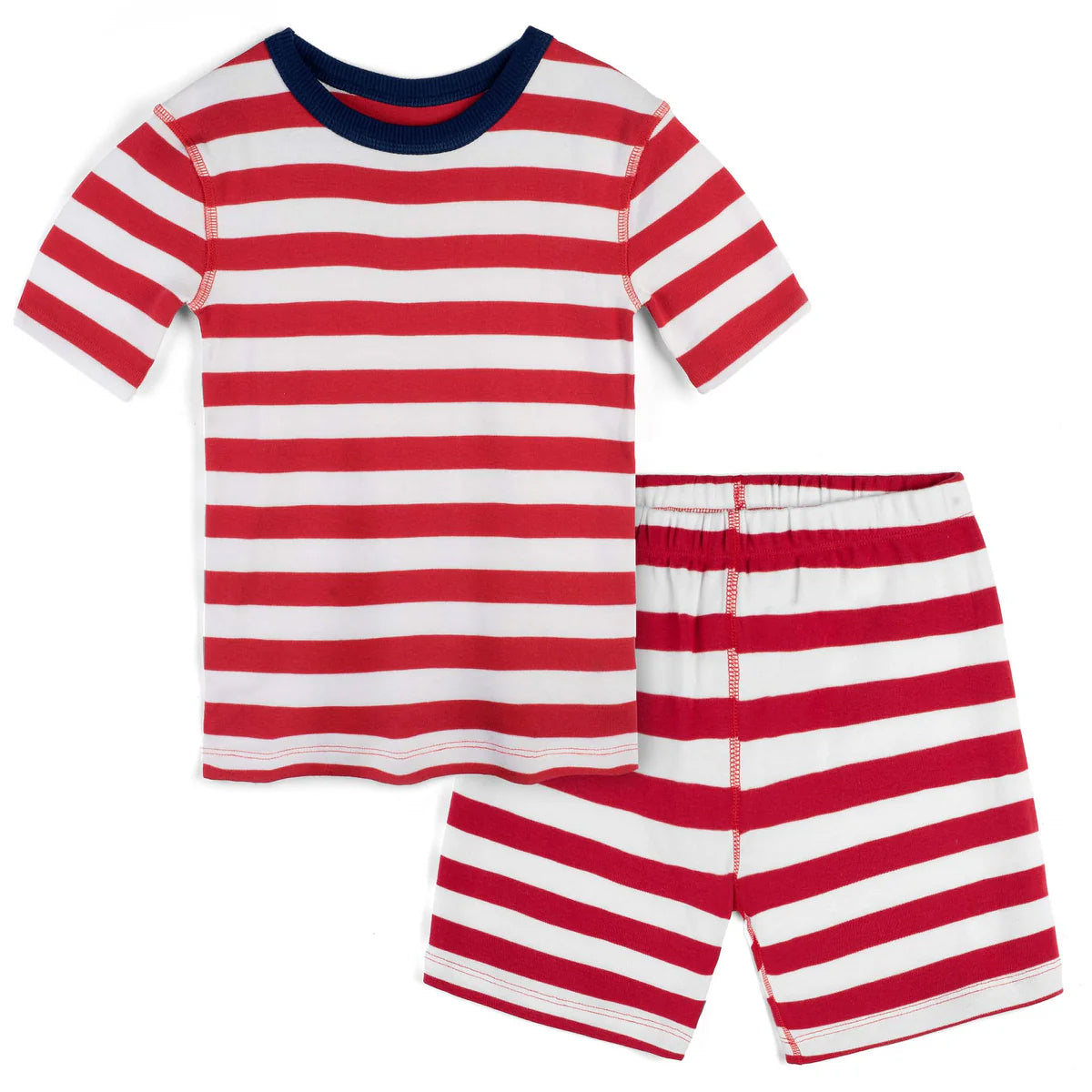 Mightly Unisex Red Stripe 2-piece Pajamas Size: 6-14 Years Red Stripe