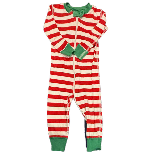 Hanna Andersson Unisex Red Stripe 1-piece Non-footed Pajamas Size: 18-24 Months