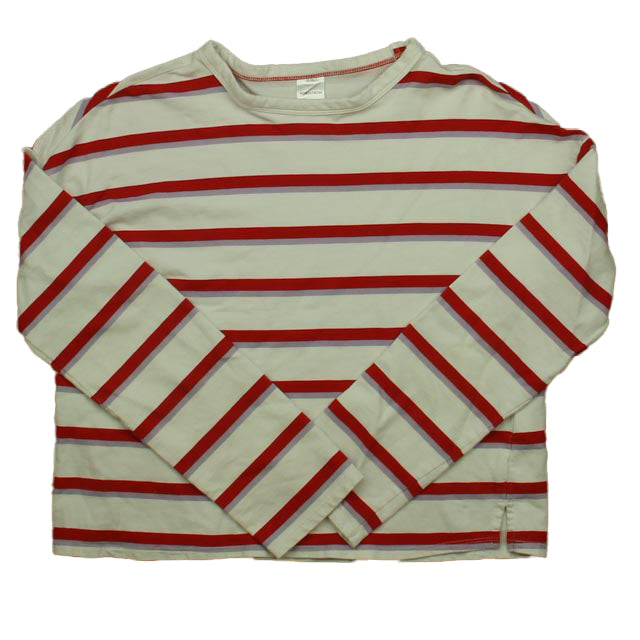 Nordstrom Girls Red Stripe Long Sleeve Shirt Size: 10-12 Years