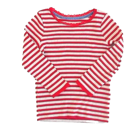 Boden Girls Red Stripe Long Sleeve Shirt Size: 3-4T Red Stripe