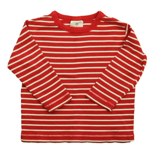 Hanna Andersson Boys Red Stripe Long Sleeve T-Shirt Size: 4T Red Stripe