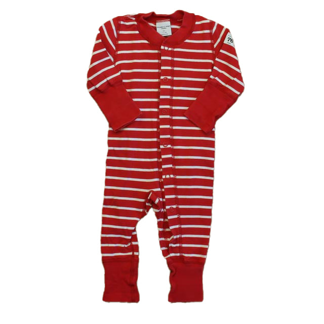 Polarn O. Pyret Unisex Red Stripe Long Sleeve Outfit Size: 1-2 Months Red Stripe