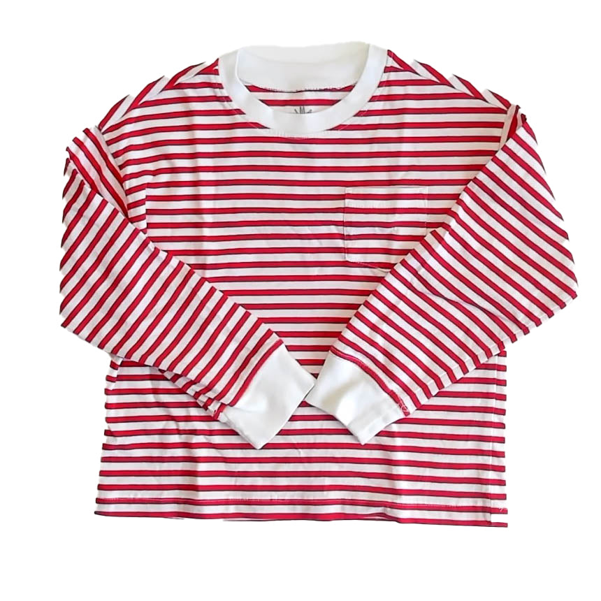 Primary.com Boys Red Stripe Long Sleeve T-Shirt Size: 5T Red Stripe