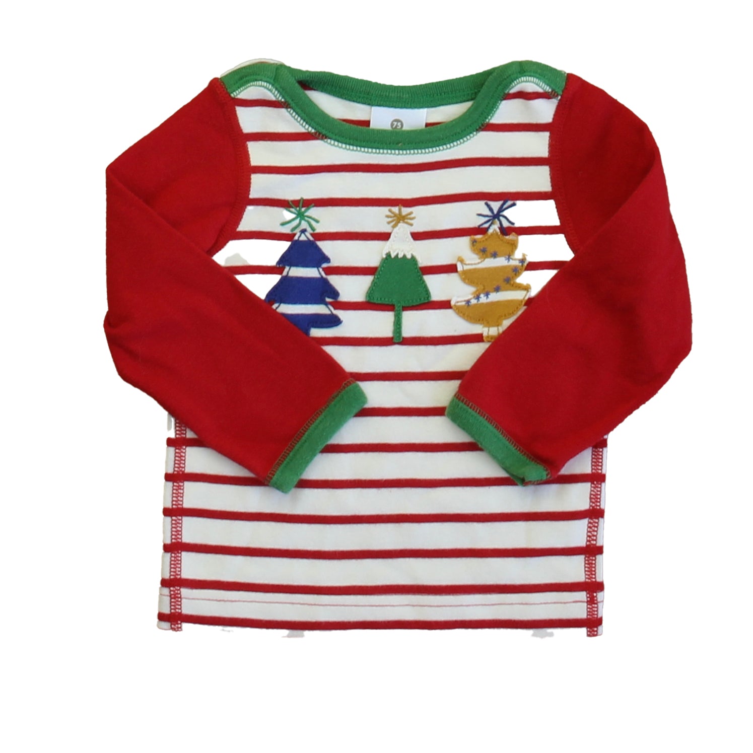 Hanna Andersson Unisex Red Stripe Long Sleeve Shirt Size: 12-18 Months Red Stripe